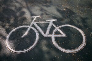 Bicycle Lane Marking on Pavement.